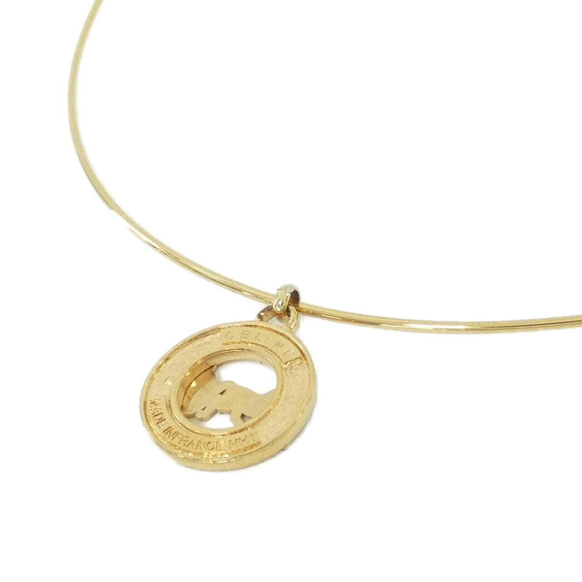 celine gold necklace rear view