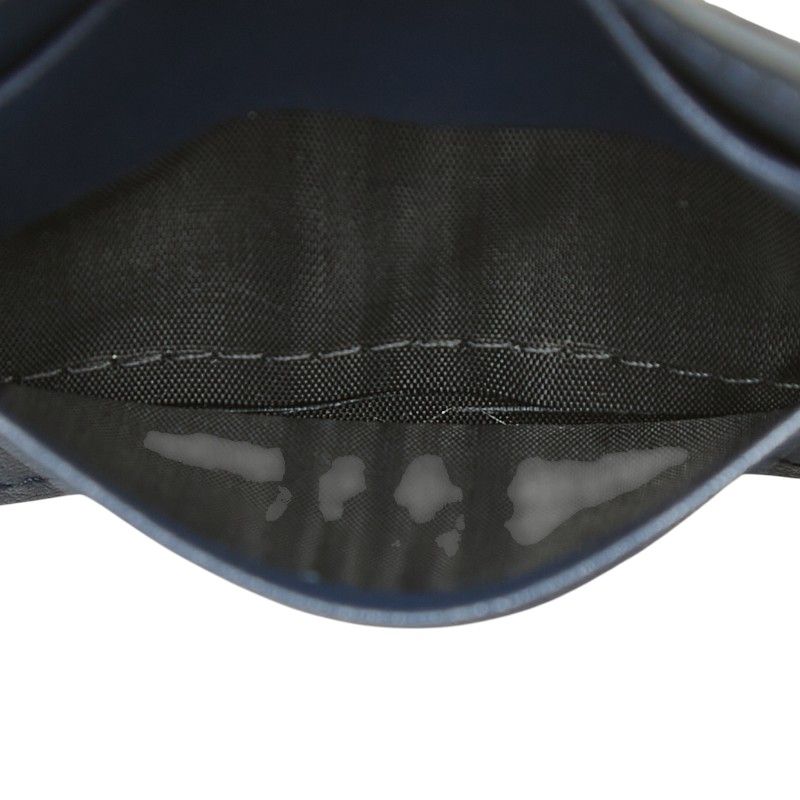 navy wallet interior details