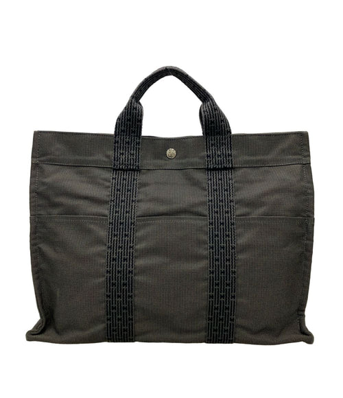 hermes grey tote bag front view