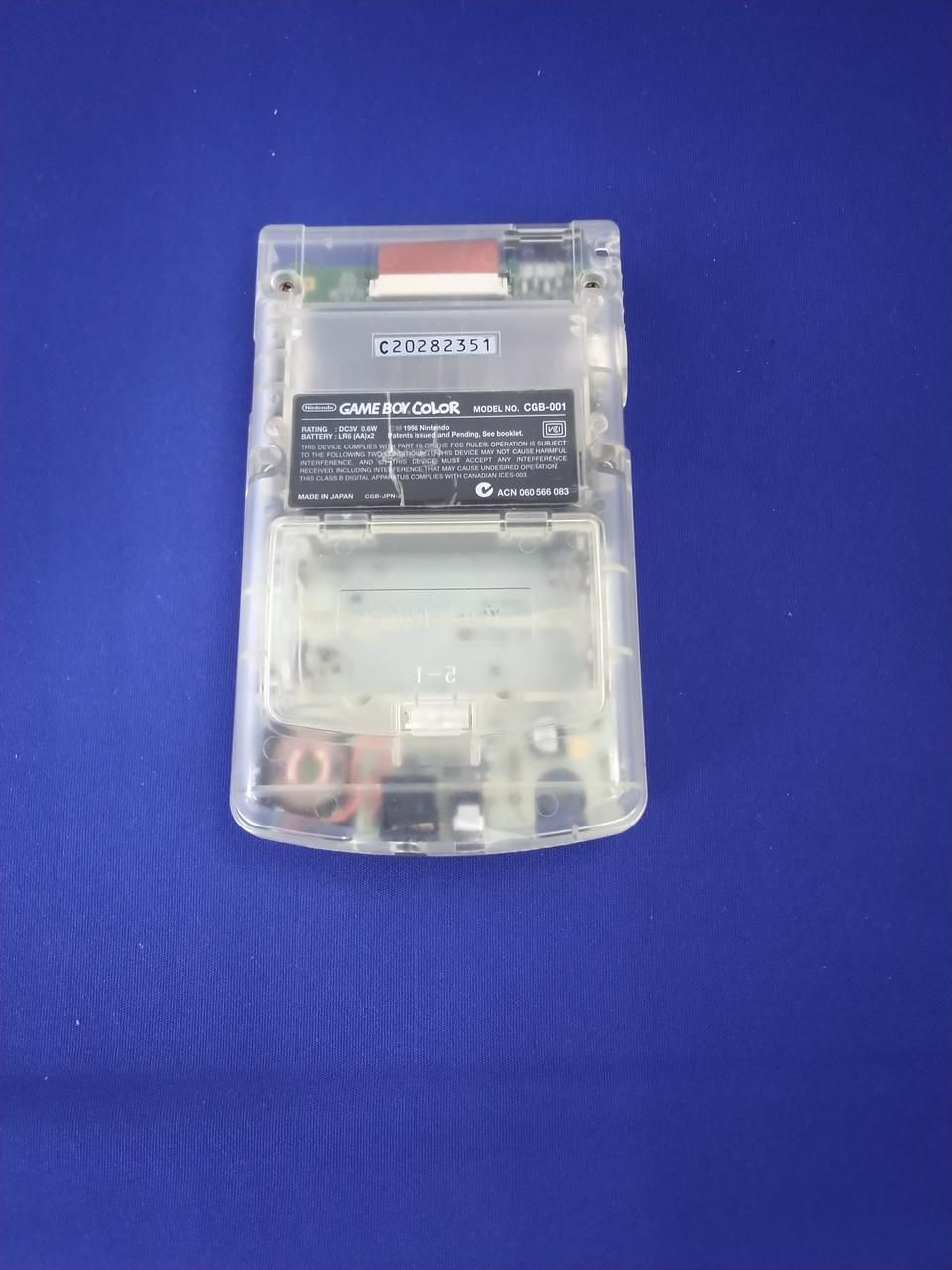 nintendo cgb-001 handheld console rear view