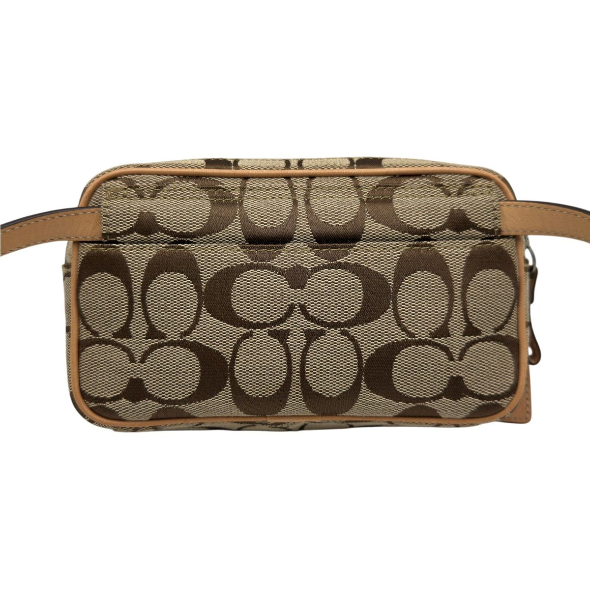 coach beige shoulder bag rear view
