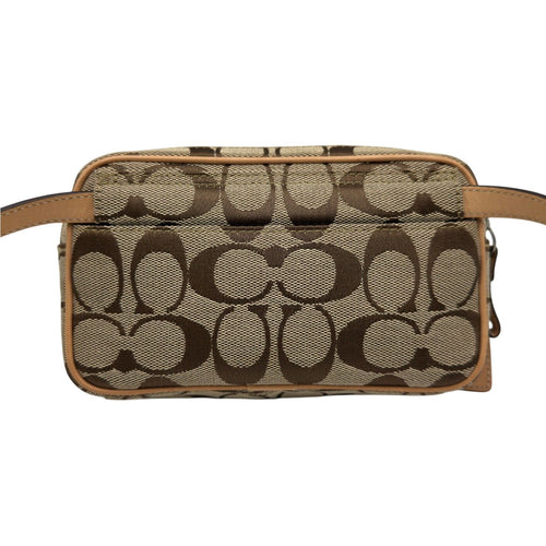 coach beige shoulder bag rear view