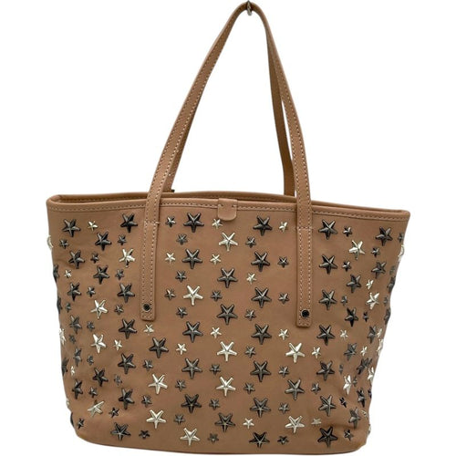 jimmy choo beige tote bag front view