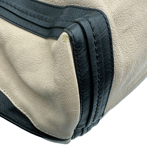 chloe beige tote bag interior details