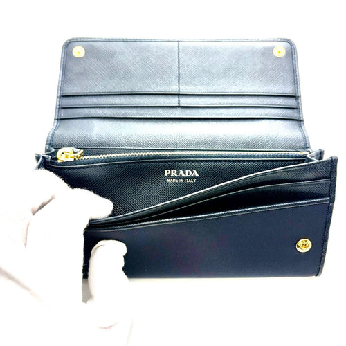 prada 1mh132 navy wallet condition details