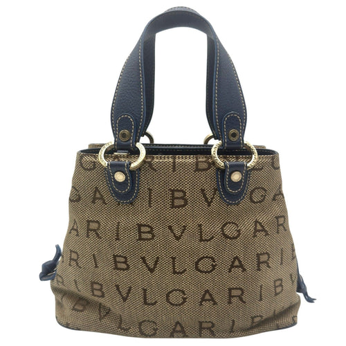 bvlgari beige handbag front view