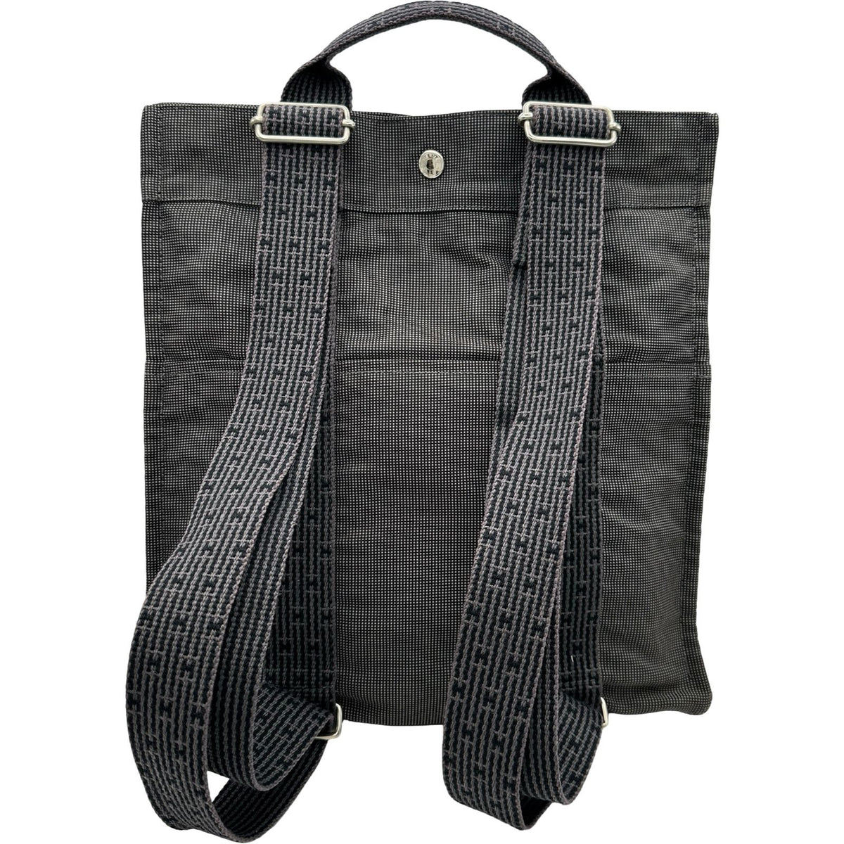 hermes grey backpack rear view