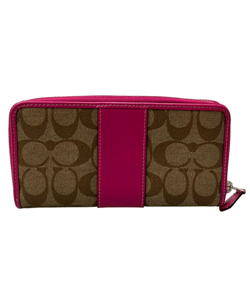 coach f54630 pink wallet front view