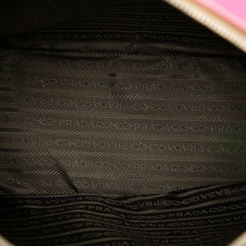 prada pink handbag side view