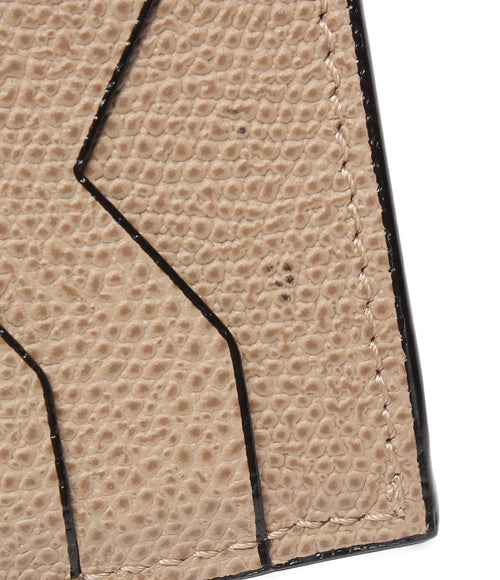 valextra beige card holder interior details
