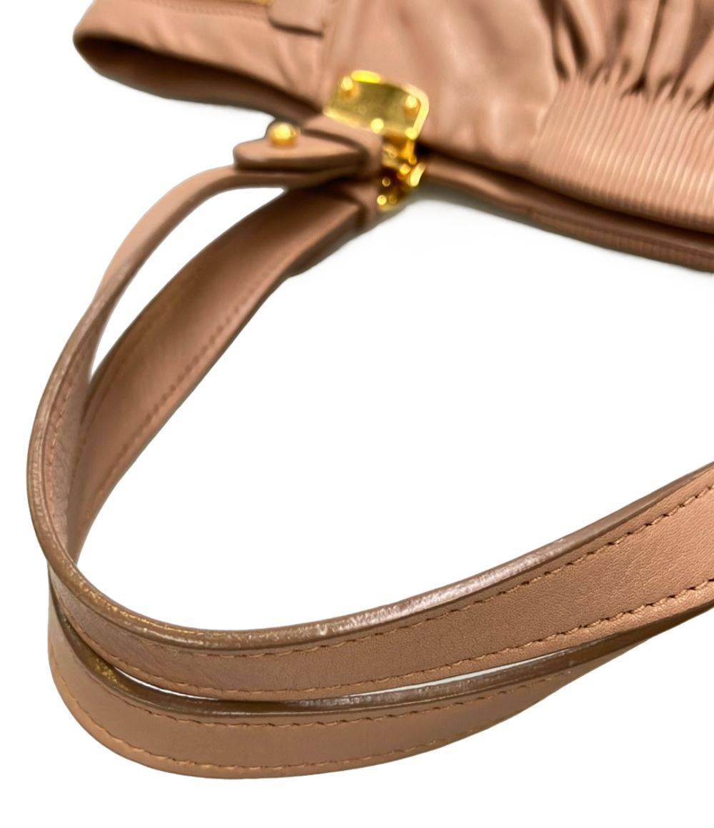 miu miu beige / pink tote bag markings and labels