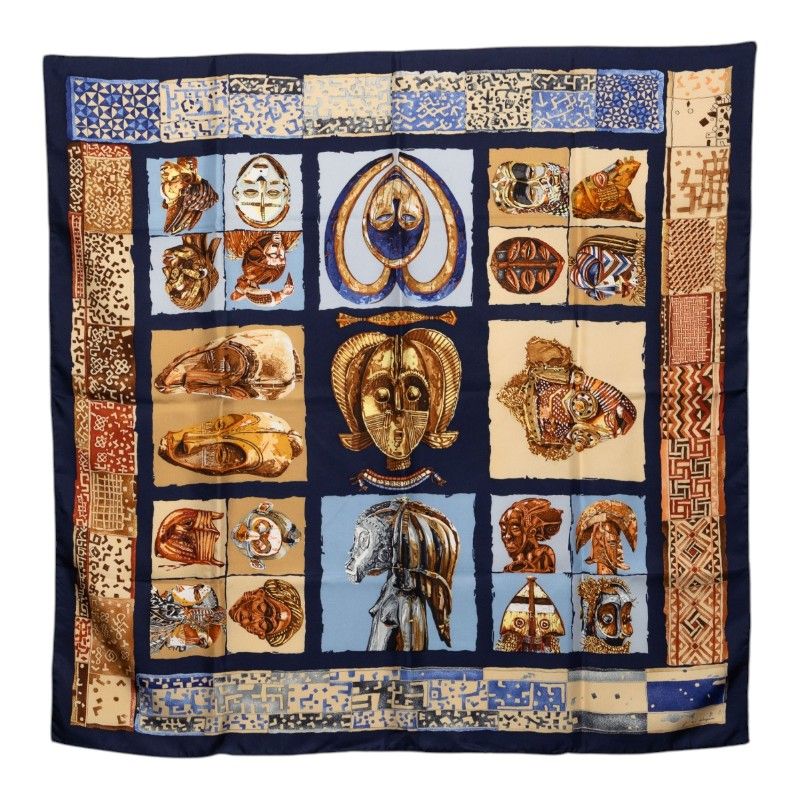 hermes navy scarf