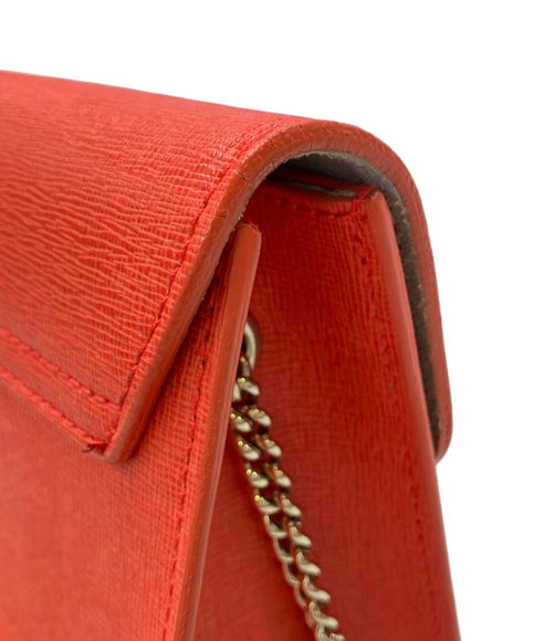 furla orange shoulder bag functional details