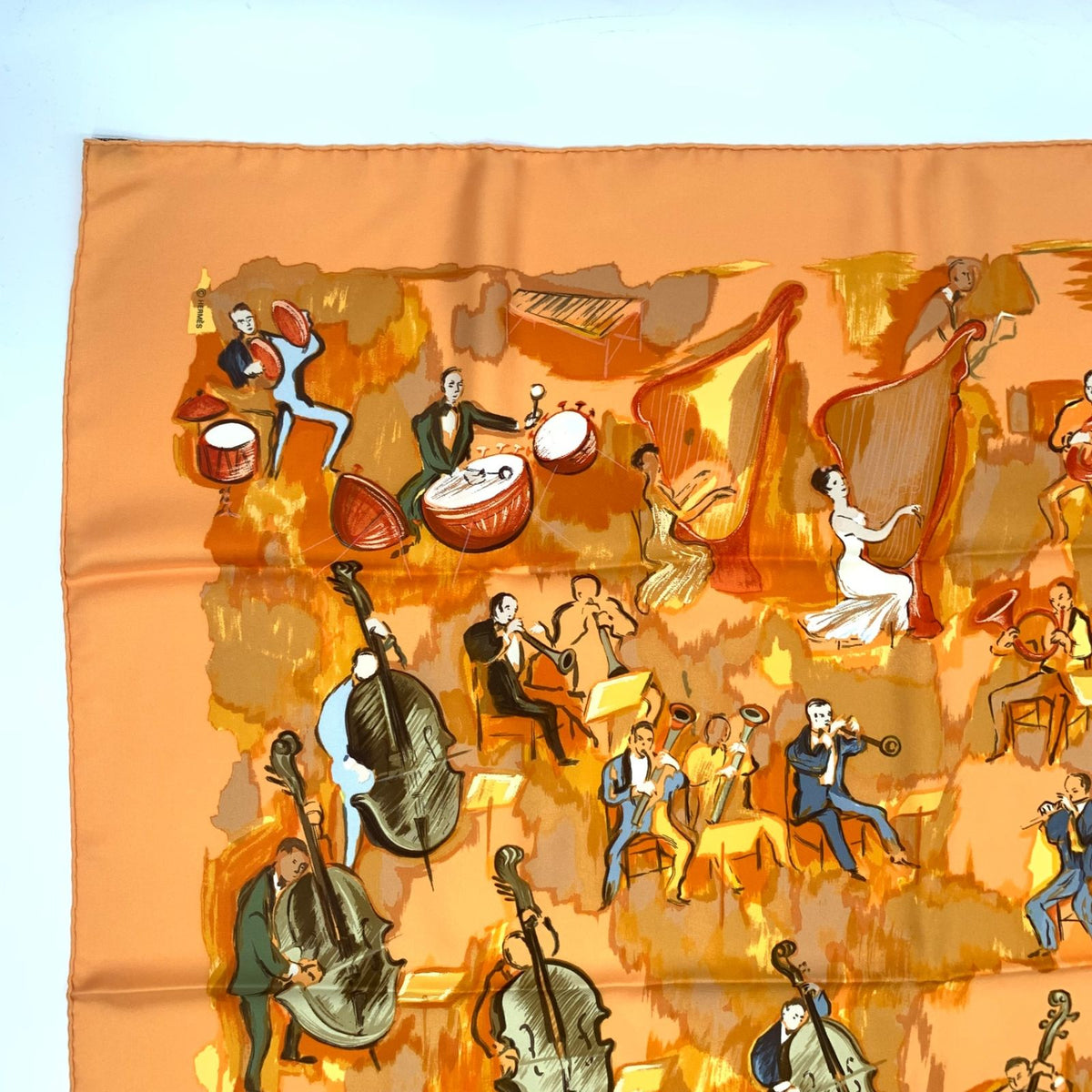 hermes orange scarf rear view