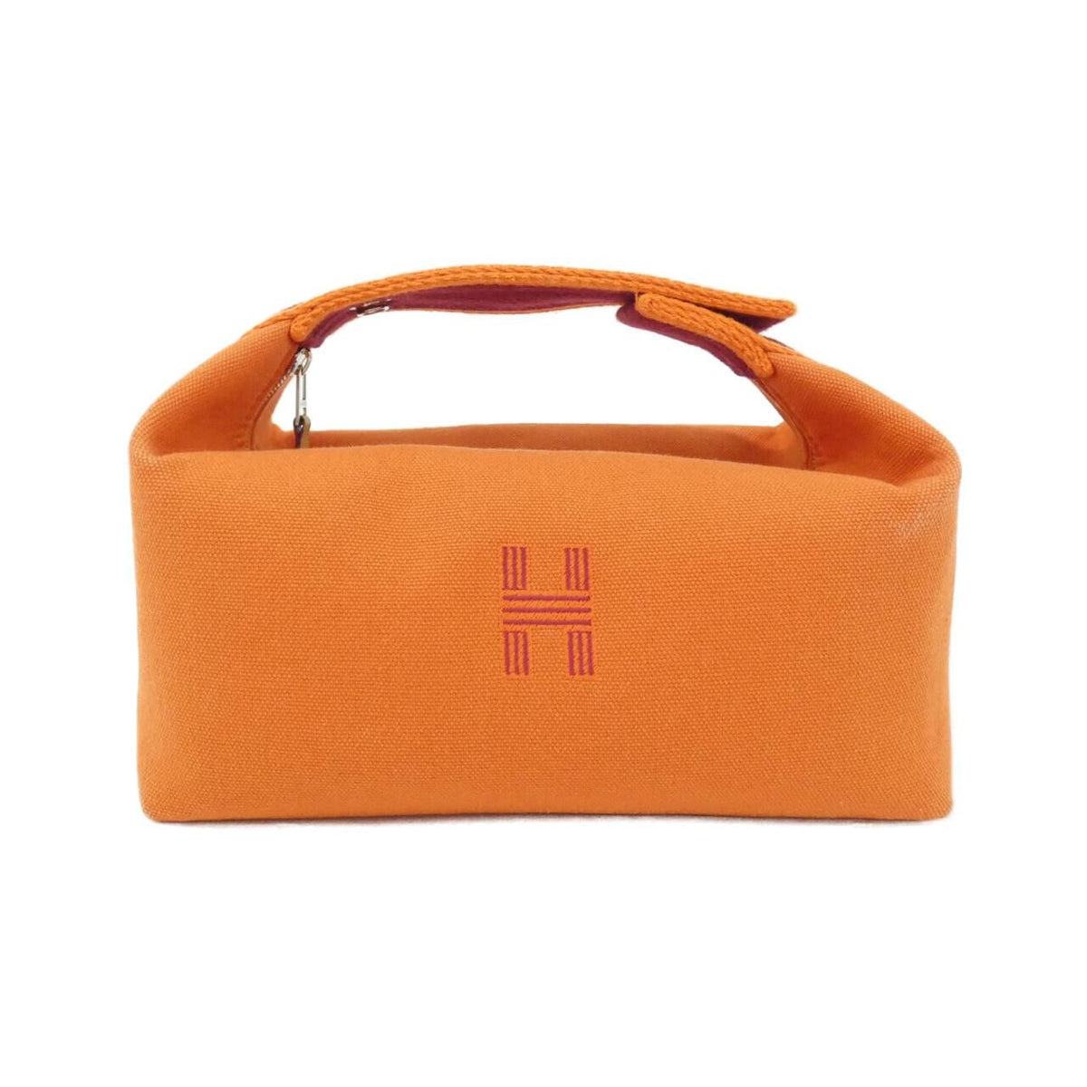 Hermes Pouch / Clutch – Orange / Silver