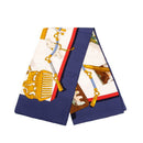 hermes navy scarf front view