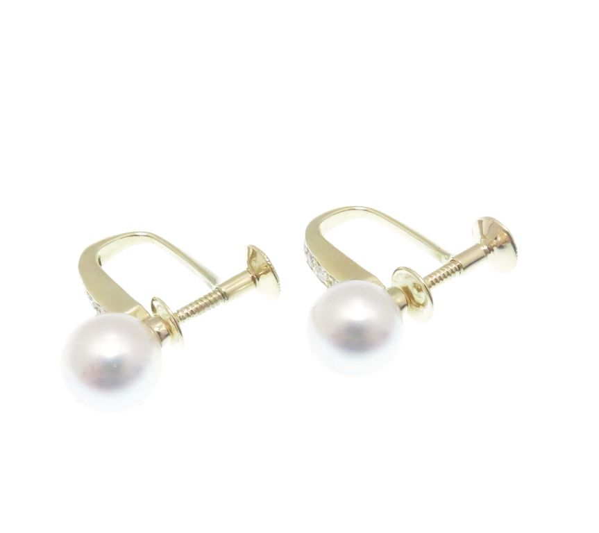 Vendome Aoyama K18YG/D0.05ct Earrings