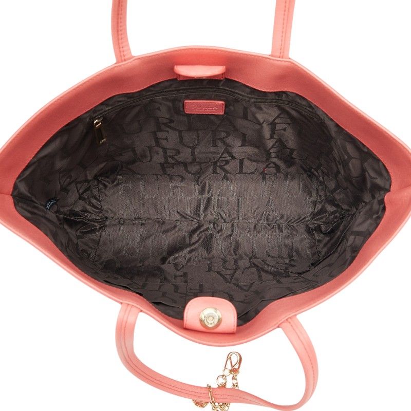 furla pink tote bag functional details