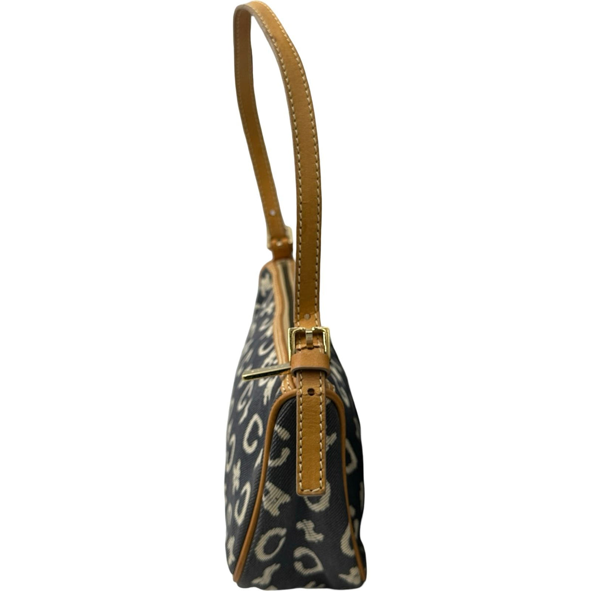 celine navy shoulder bag side view