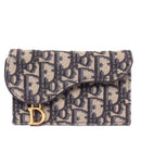 christian dior navy card holder