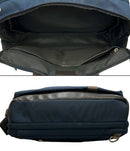 tumi navy briefcase side view