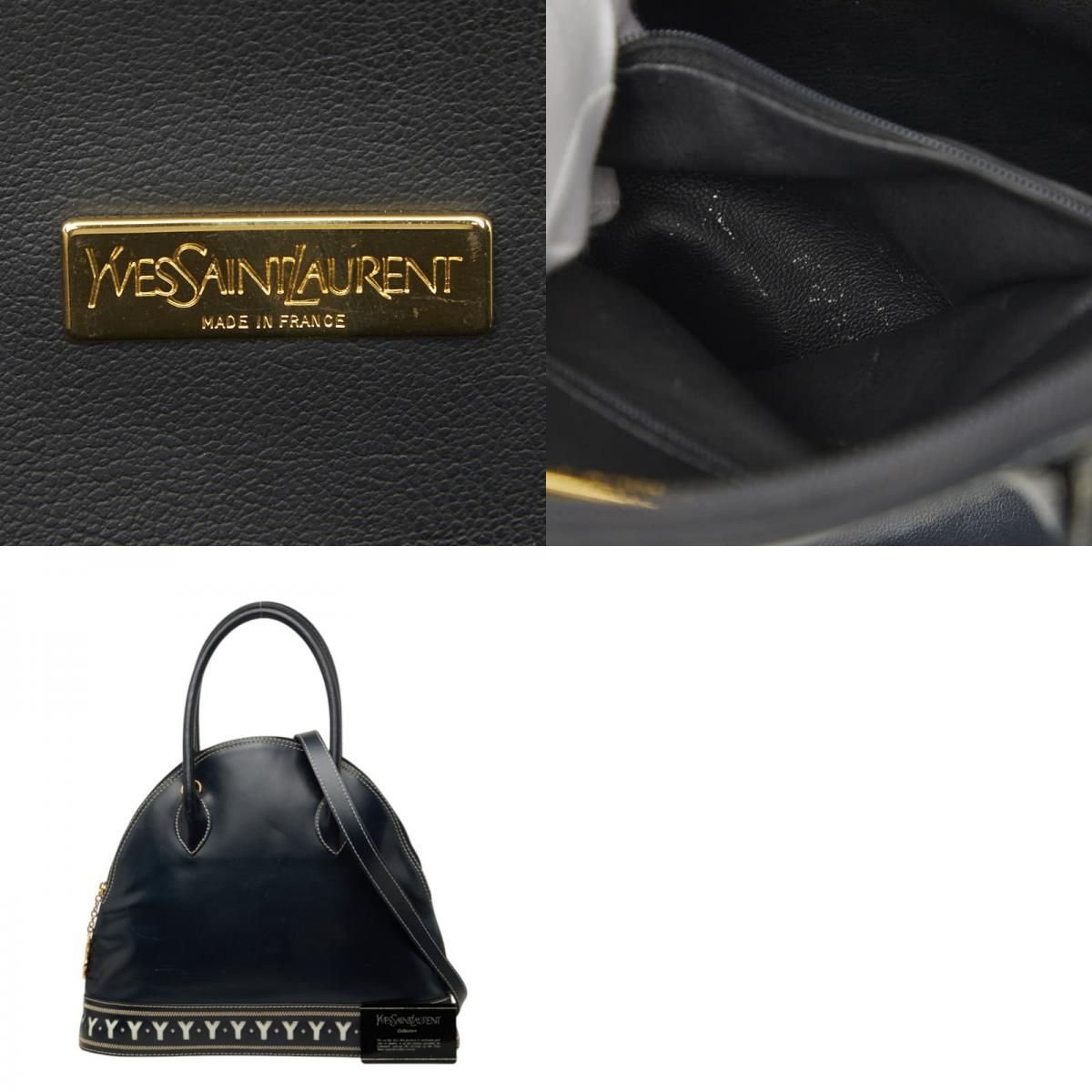 saint laurent navy handbag markings and labels