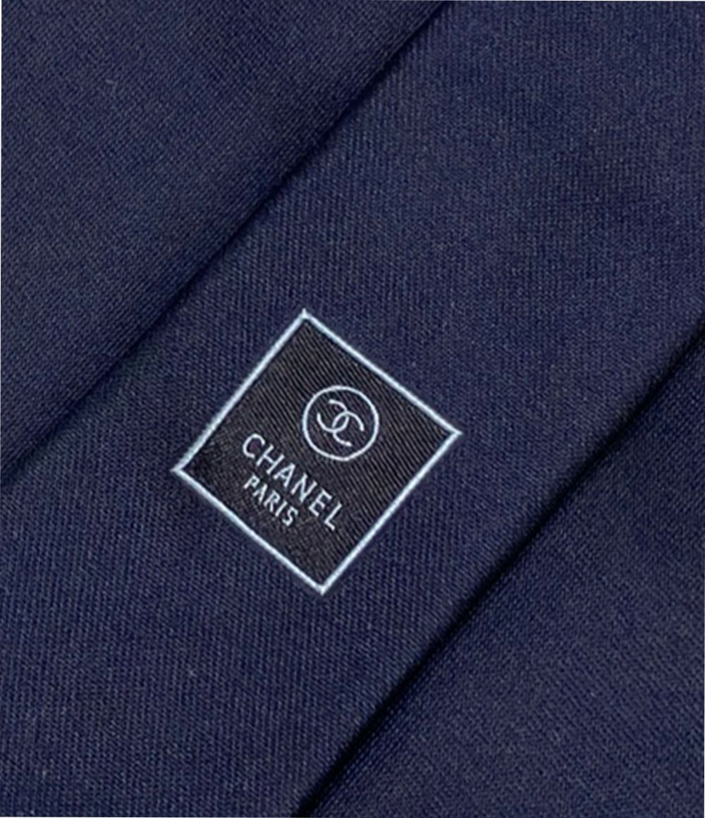 chanel navy necktie interior details