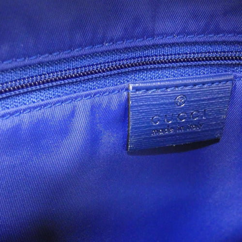 gucci blue tote bag interior details