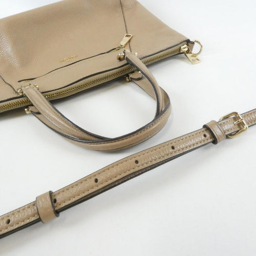 coach beige tote bag interior details