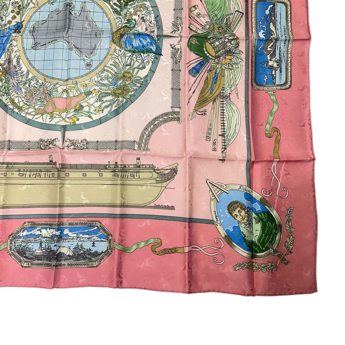 hermes pink scarf accessories included
