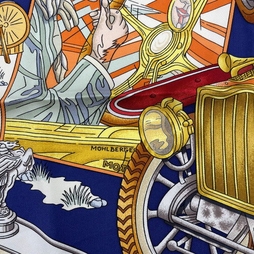 hermes navy scarf functional details