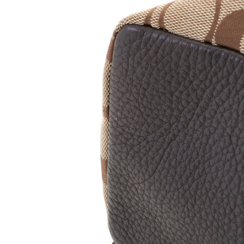 coach beige backpack interior details