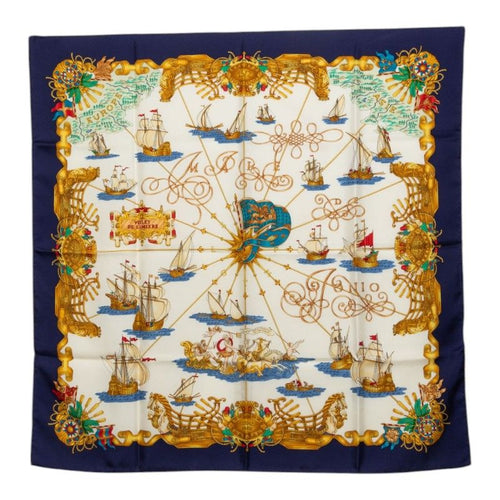 hermes navy scarf