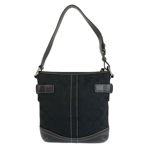 coach black shoulder bag front view