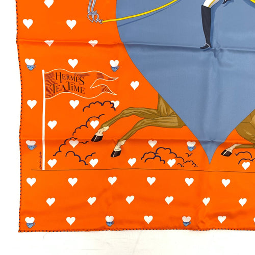 hermes orange scarf condition details
