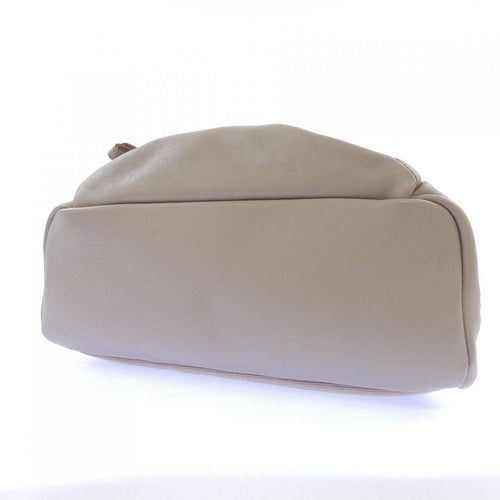 beige backpack side view