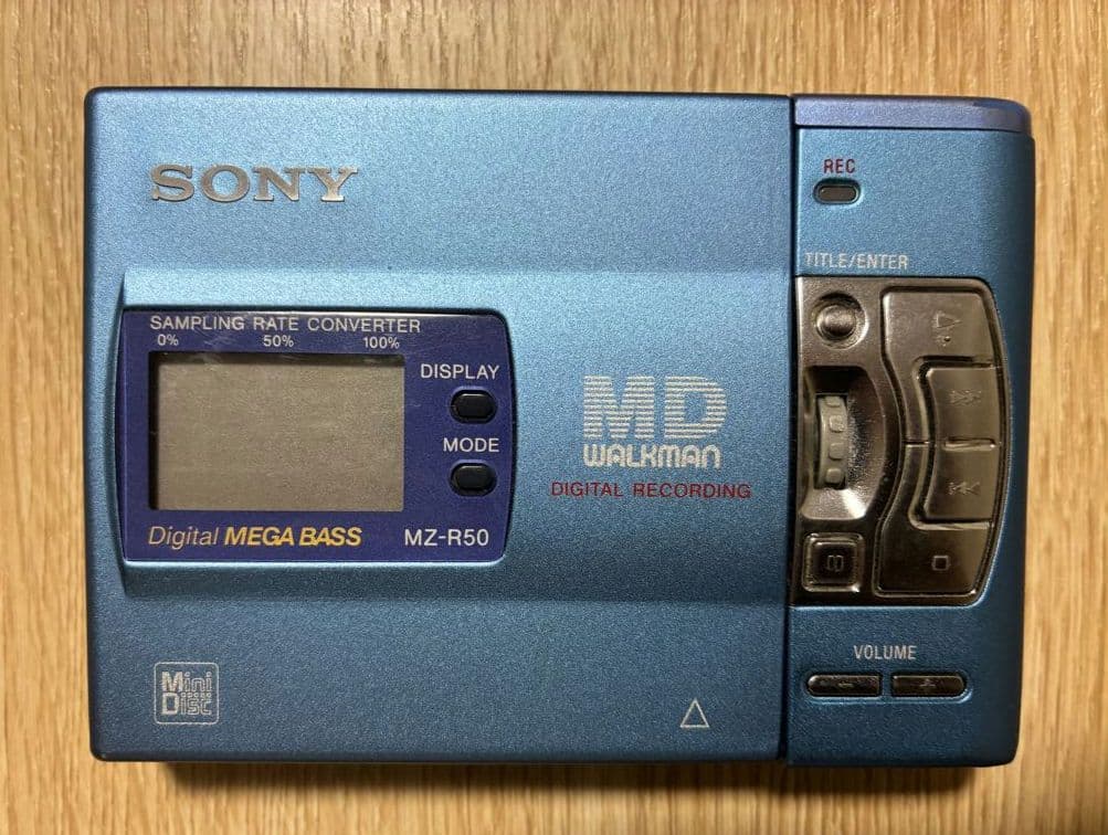 Sony MZ-R50 MiniDisc Player – Blue