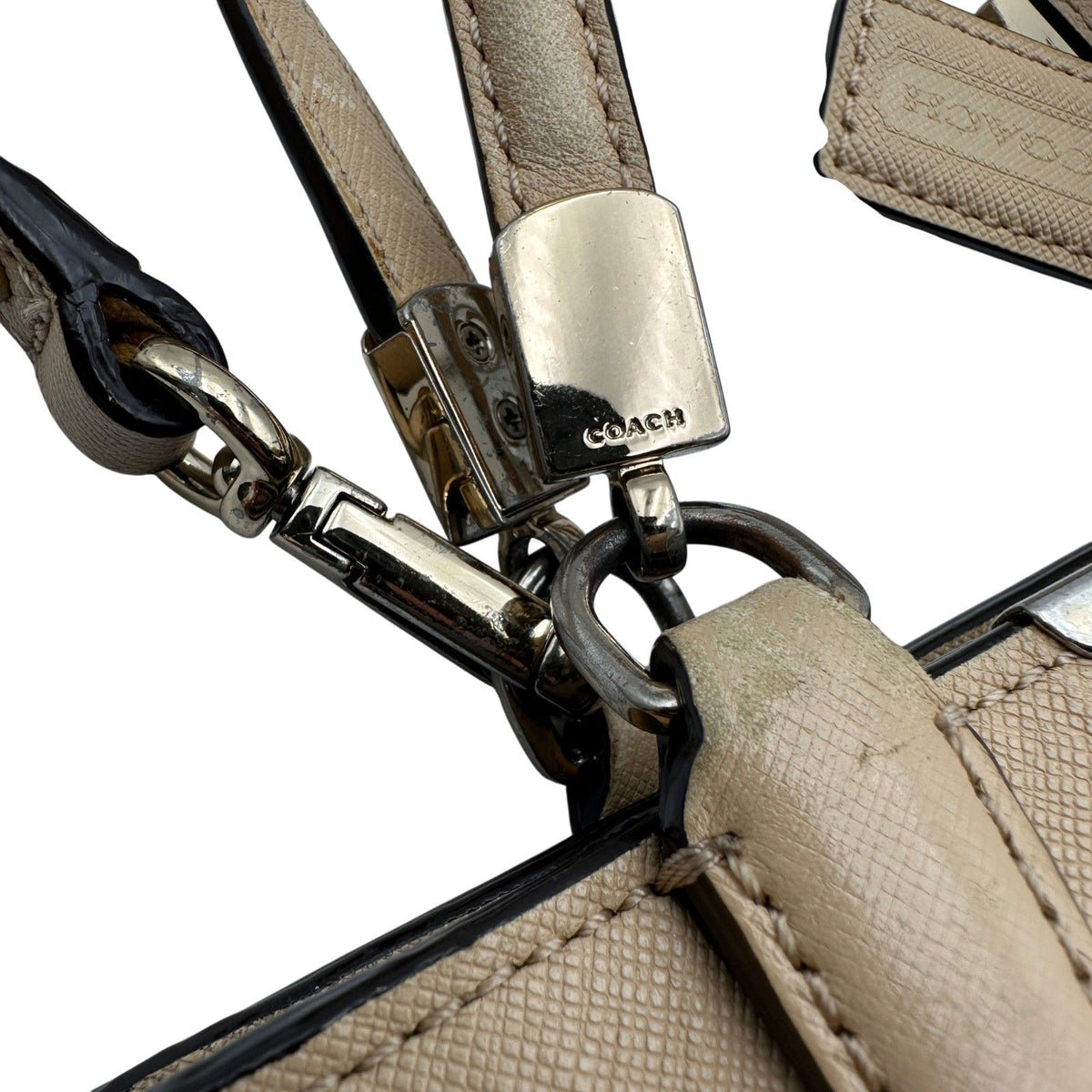 coach beige handbag condition details