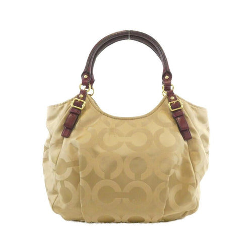 coach beige tote bag front view