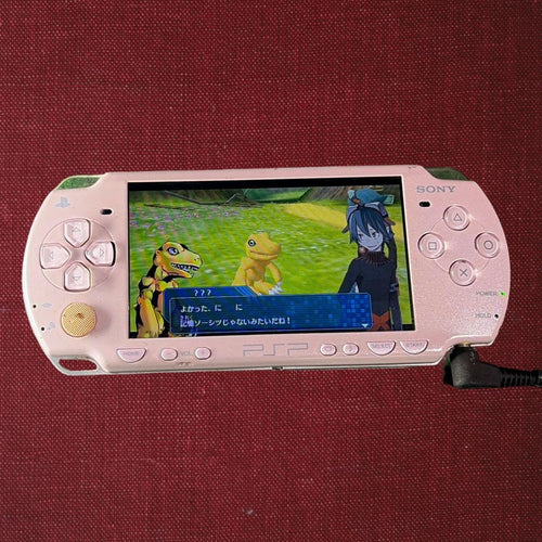 sony psp-2000 pink handheld console rear view