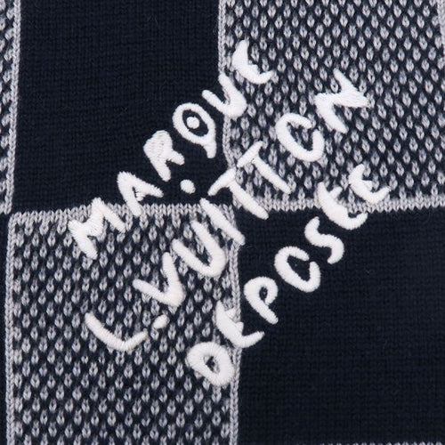 louis vuitton m90776 navy scarf side view