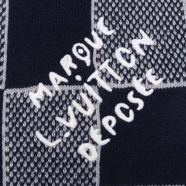 louis vuitton m90776 navy scarf side view