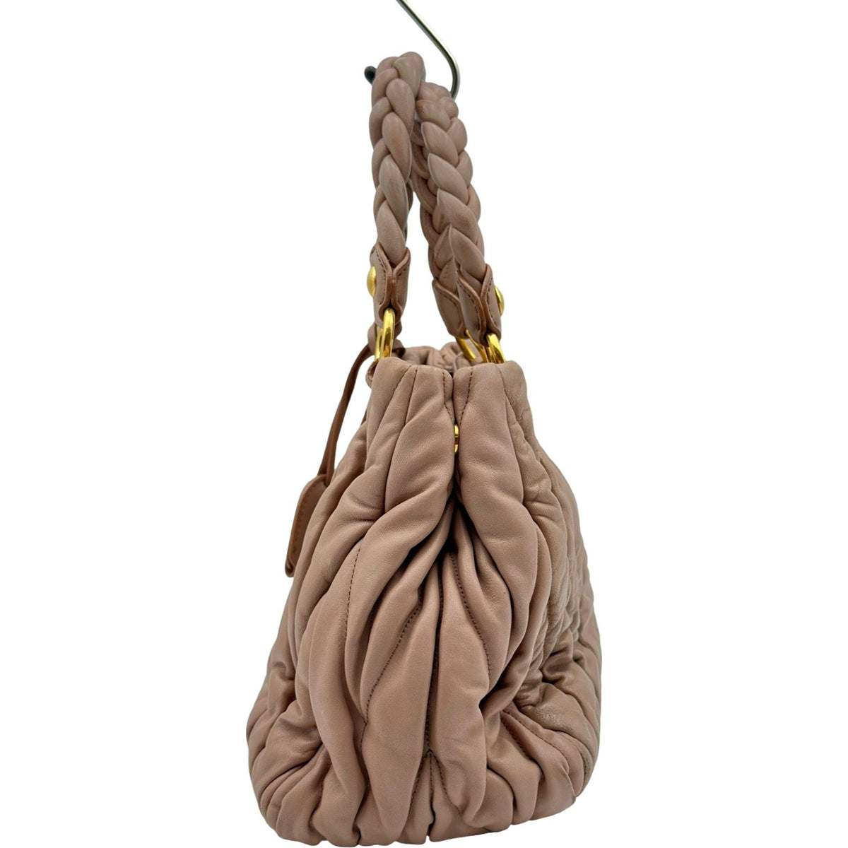 miu miu beige / pink handbag front view