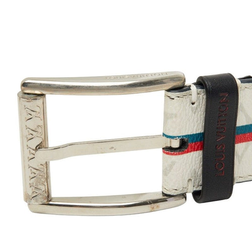 louis vuitton mp166 grey / navy belt side view