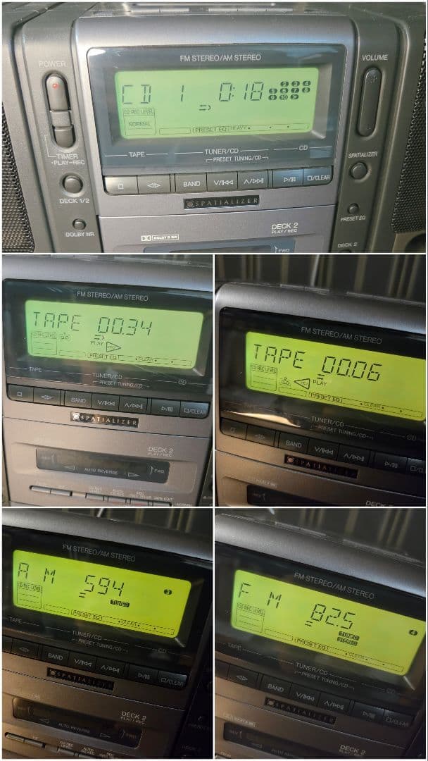 panasonic rx-st7 boombox interior details
