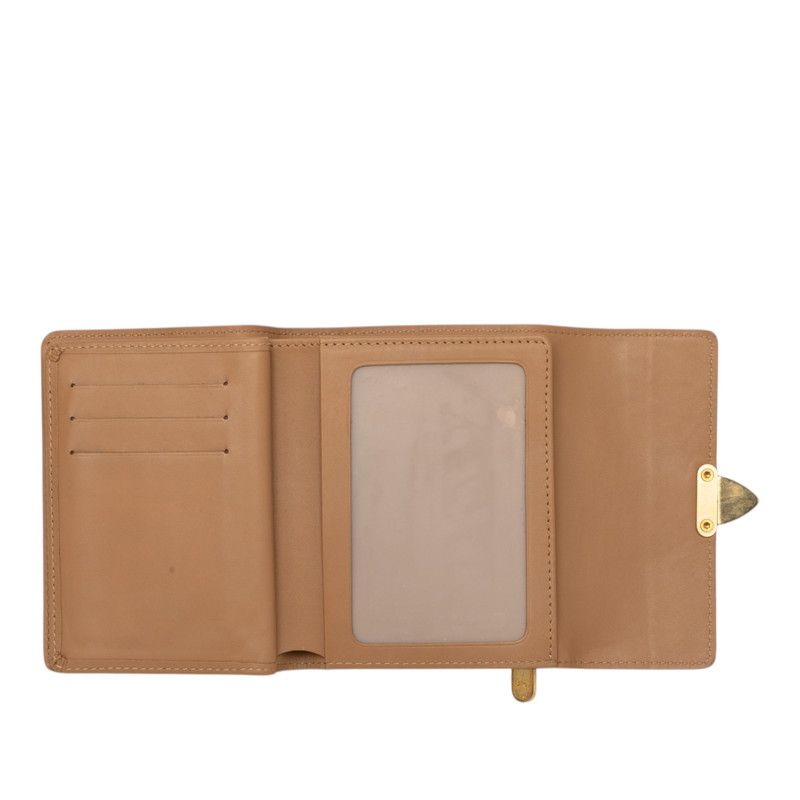 louis vuitton m91421 beige wallet side view