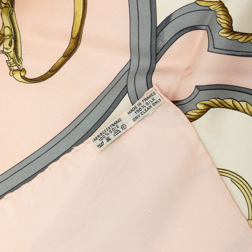 hermes pink scarf markings and labels