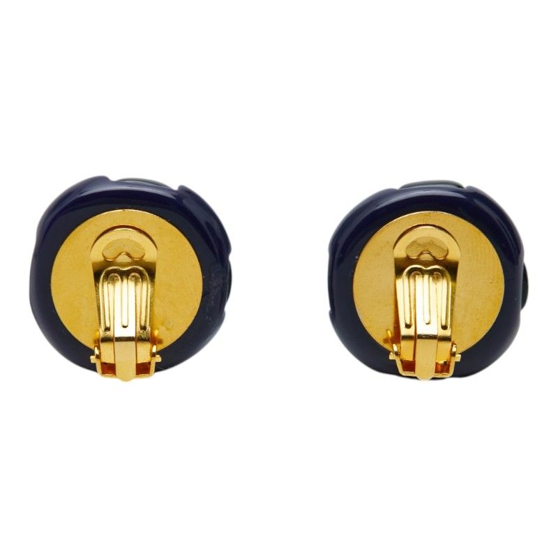 chanel navy earrings rear view
